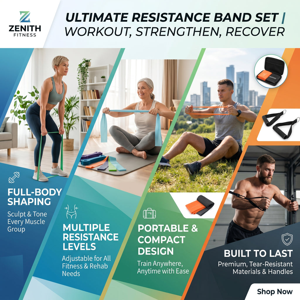 Multi-Level Fitness Resistance Bands Set, Elastic Exercise Bands for Yoga, Pilates, Strength Training & Physical Therapy